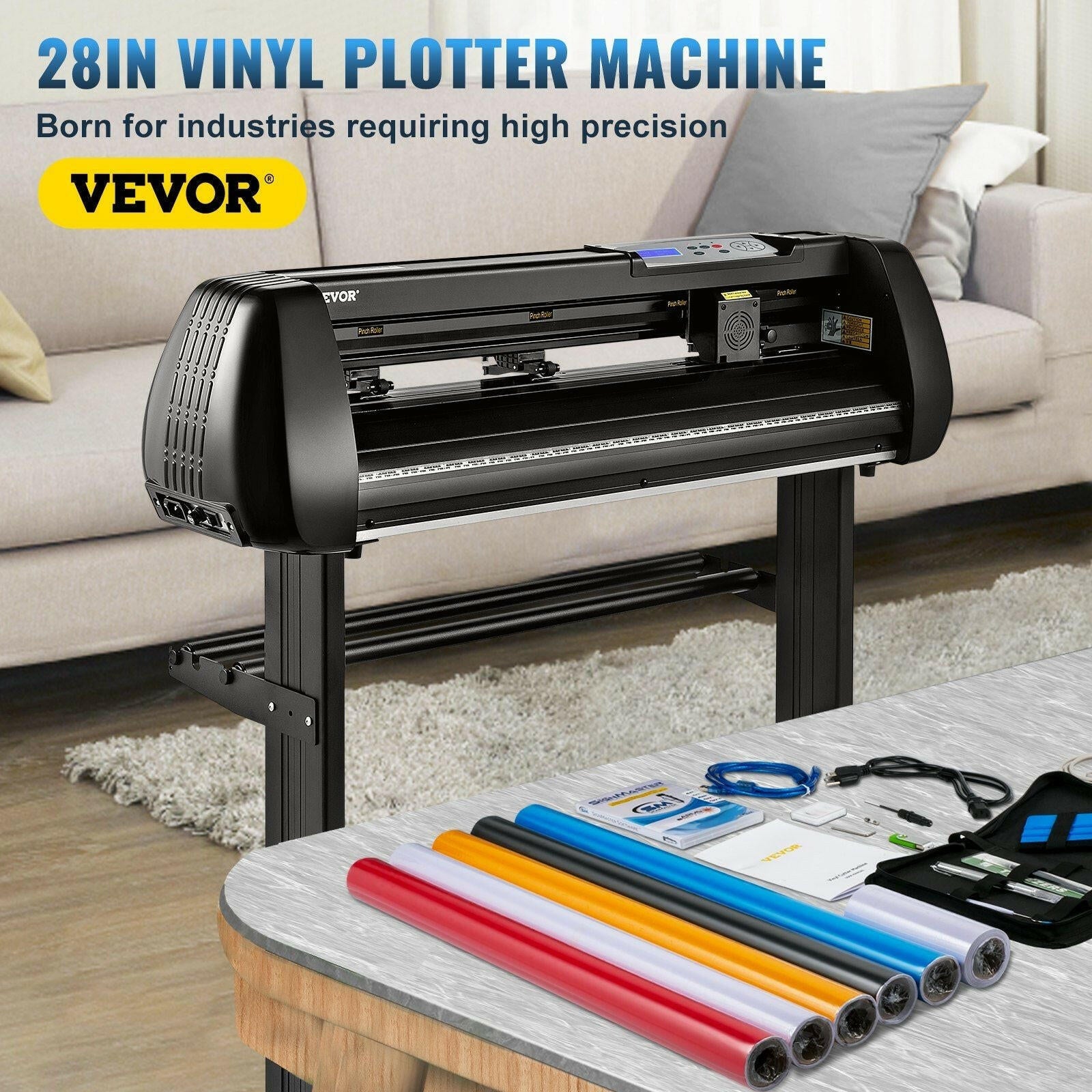 VEVOR Vinyl Cutter Machine – 28in Bluetooth Plotter with Steel Roller Shaft - GoTypical