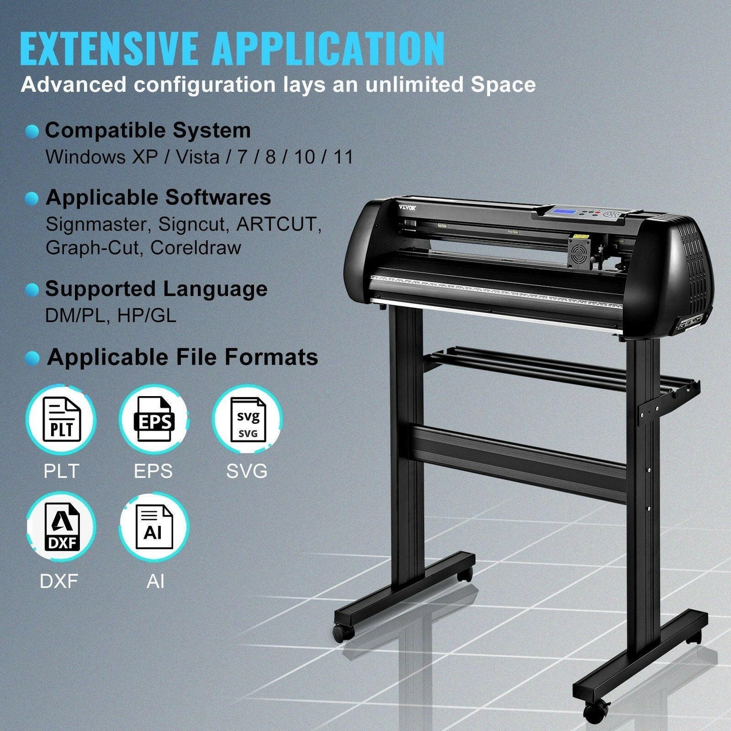 VEVOR Vinyl Cutter Machine – 28in Bluetooth Plotter with Steel Roller Shaft - GoTypical