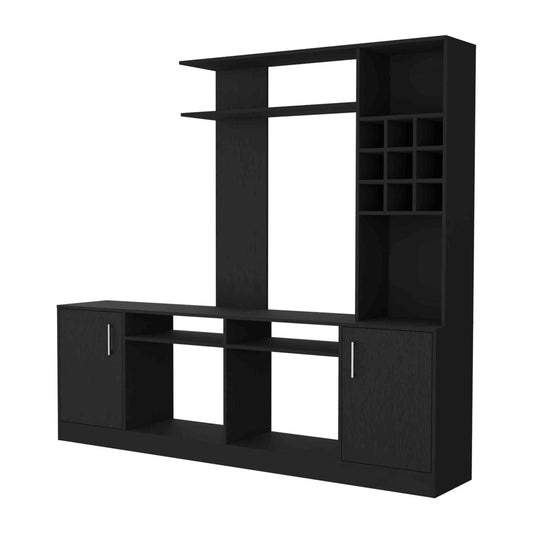 Vibrant Entertainment Center For TV´s up 78", Double Doors Cabinet, Storage Spaces, Six External Shelves - GoTypical