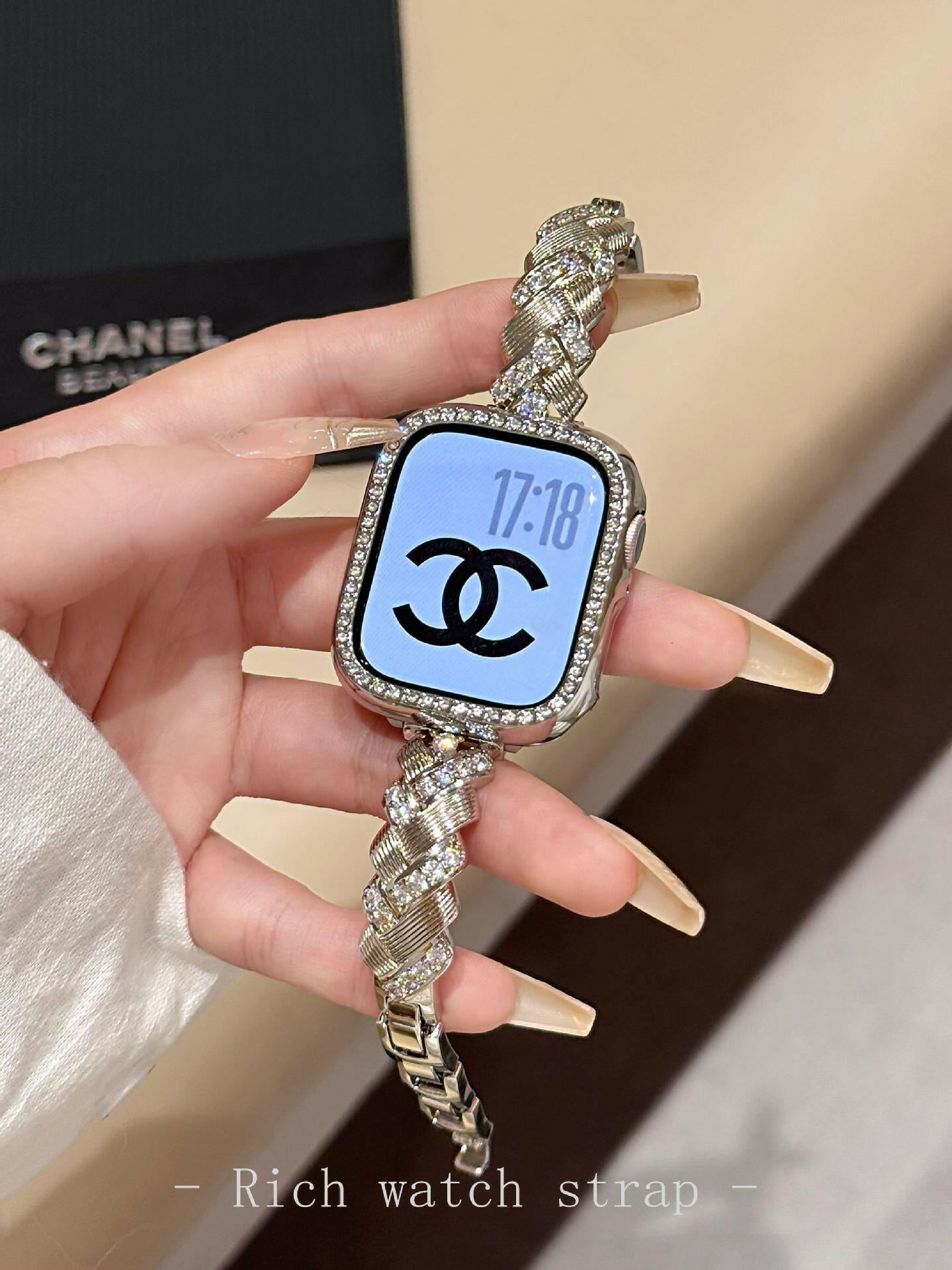 . Diamond-Encrusted Metal Wheat Spike Watch Band – Rose Gold - GoTypical