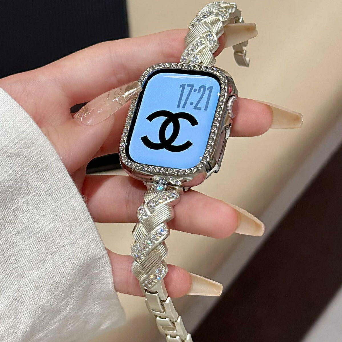 . Diamond-Encrusted Metal Wheat Spike Watch Band – Rose Gold - GoTypical