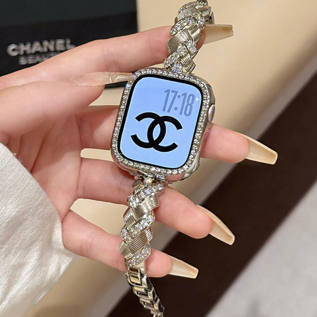 . Diamond-Encrusted Metal Wheat Spike Watch Band – Rose Gold - GoTypical