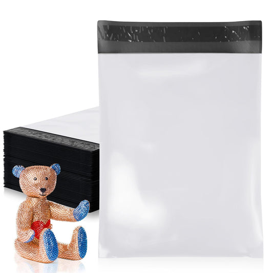 White Poly Mailers 12 x 15.5 Inches. 2000 Pack Poly Shipping Bags for Clothing with Self - Seal Tape. Stretchy Waterproof Mailers Poly Bags for Shipping. Shipping Envelopes for Clothing - GoTypical