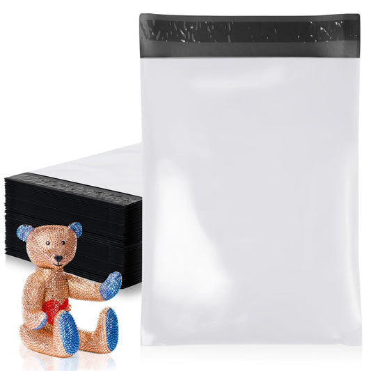 White Poly Mailers 19 x 24 Inches. 200 Pack Poly Shipping Bags for Clothing with Self - Seal Tape. Stretchy Waterproof Mailers Poly Bags for Shipping. Shipping Envelopes for Clothing - GoTypical