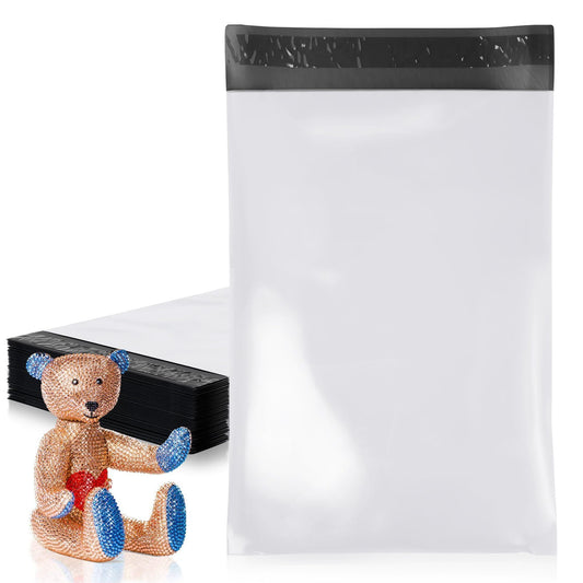 White Poly Mailers 7.5 x 10.5 Inches. 50 Pack Poly Shipping Bags for Clothing with Self - Seal Tape. Stretchy Waterproof Mailers Poly Bags for Shipping. Shipping Envelopes for Clothing - GoTypical