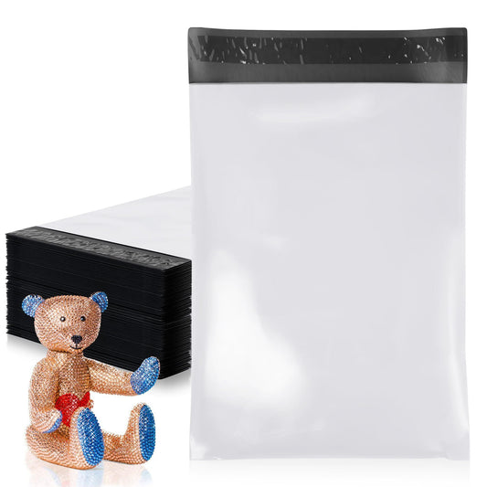 White Poly Mailers 9 x 12 Inches. 2000 Pack Poly Shipping Bags for Clothing with Self - Seal Tape. Stretchy Waterproof Mailers Poly Bags for Shipping. Shipping Envelopes for Clothing - GoTypical