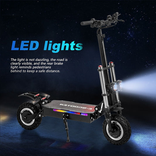 WHOSU 3000W Hyper Electric Scooter for Adults - 50 MPH Top Speed, 62 Mile Range, 11" Off - Road Tires, 4 - Way Brake System, High - Performance E - Scooter w/ Dual Suspension - GoTypical