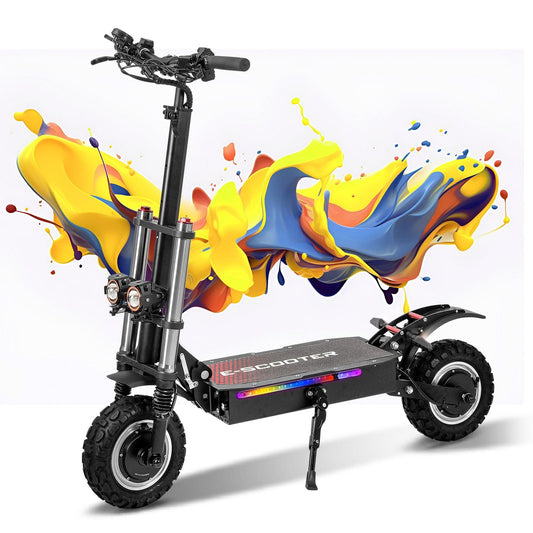WHOSU 3000W Hyper Electric Scooter for Adults - 50 MPH Top Speed, 62 Mile Range, 11" Off - Road Tires, 4 - Way Brake System, High - Performance E - Scooter w/ Dual Suspension - GoTypical