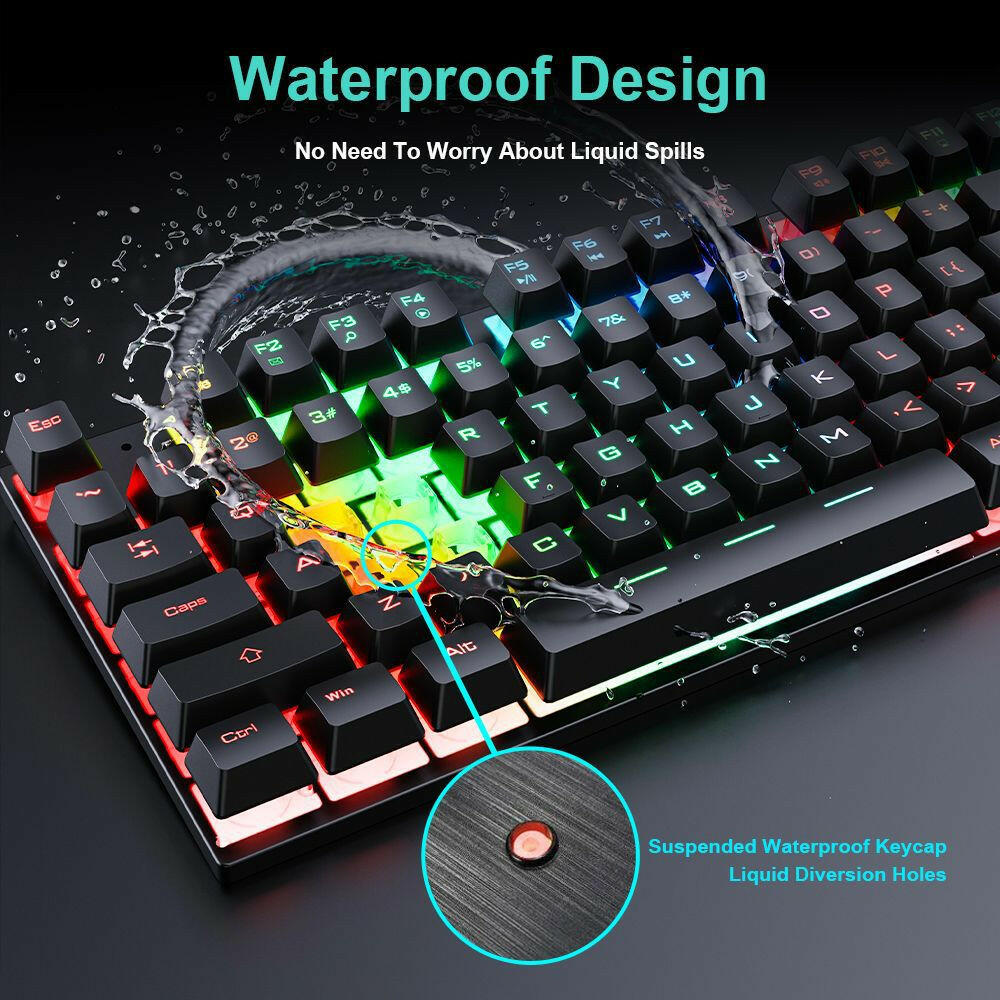 . Wired Gaming Keyboard & Mouse Set – Floating Keycap, RGB Backlit - GoTypical