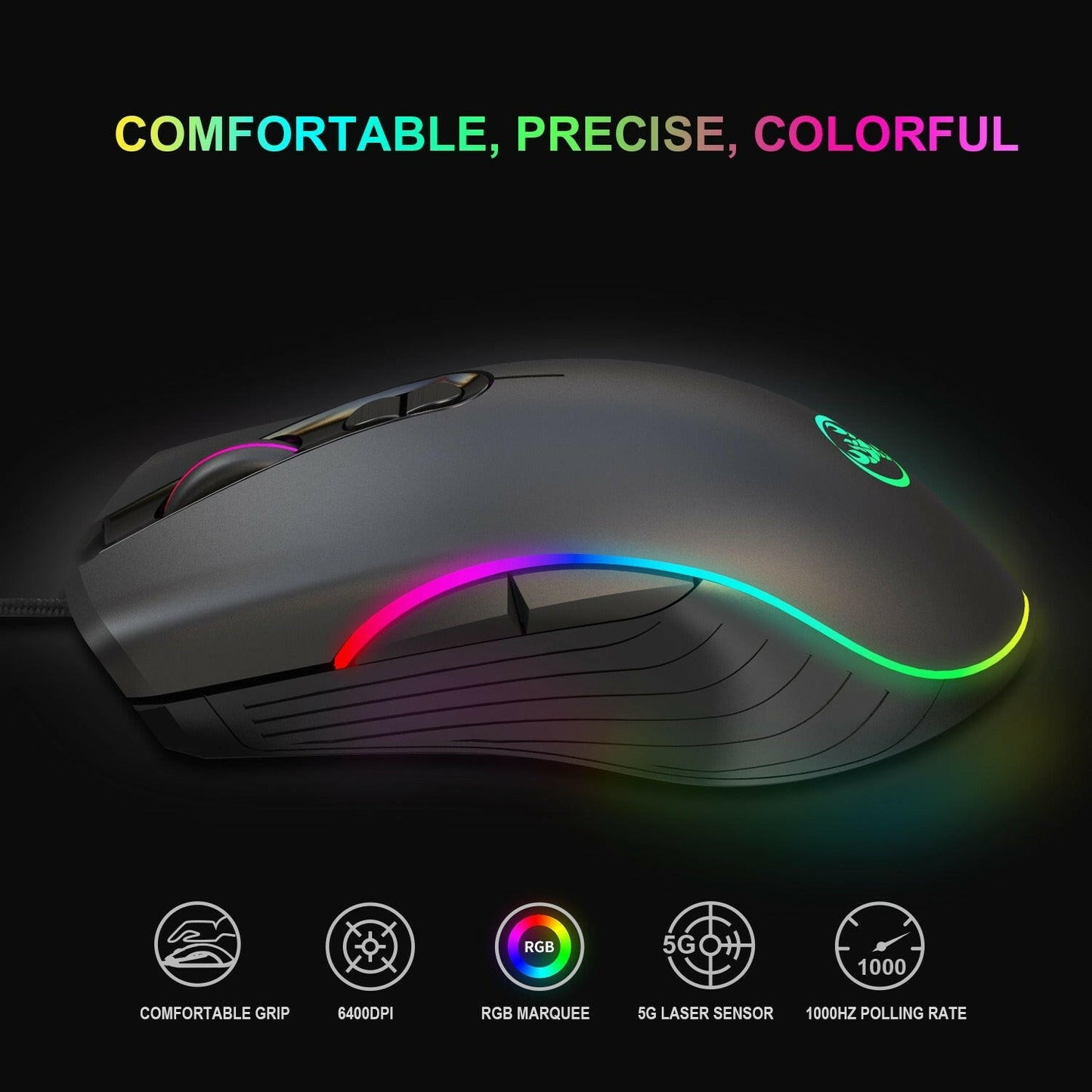 . Wired Gaming Mechanical Mouse – RGB Lighting, PUBG Optimized - GoTypical