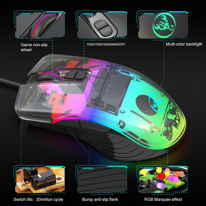 . Wired Gaming Mechanical Mouse – RGB Lighting, PUBG Optimized - GoTypical