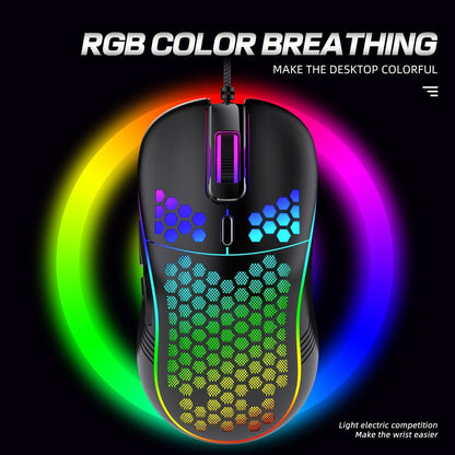 . Wired Gaming Mouse – Hollow Holes Design with Glowing Light - GoTypical