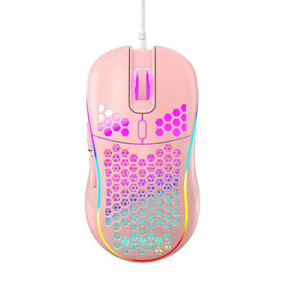 . Wired Gaming Mouse – Hollow Holes Design with Glowing Light - GoTypical
