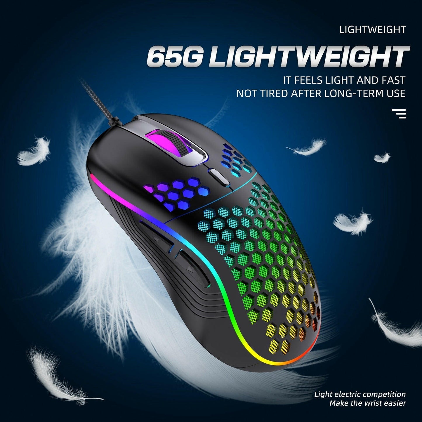 . Wired Gaming Mouse – Hollow Holes Design with Glowing Light - GoTypical