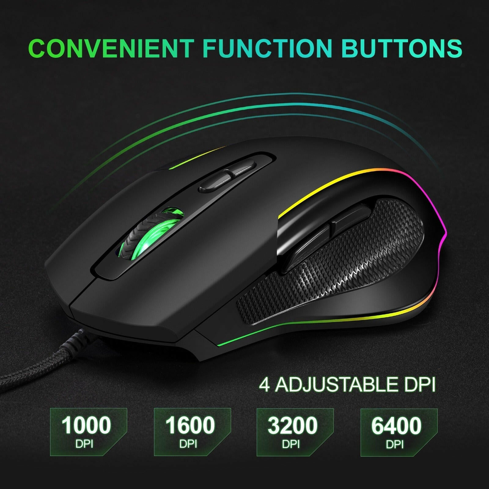 . Wired Optical Gaming Mouse – Seven Key Macro, RGB Breathing Light - GoTypical