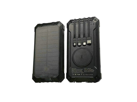 Wireless charging solar power bank 20000 mAh large capacity mobile phone outdoor power bank - GoTypical