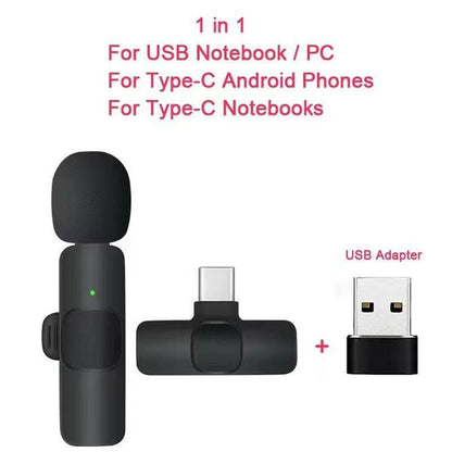 Wireless Lavalier Microphone K1K9J13 – One-to-Two System Live Broadcasting - GoTypical