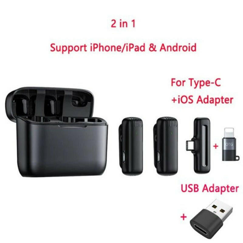 Wireless Lavalier Microphone K1K9J13 – One-to-Two System Live Broadcasting - GoTypical