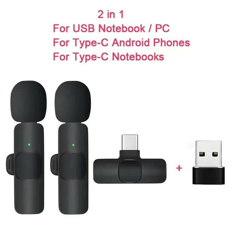 Wireless Lavalier Microphone K1K9J13 – One-to-Two System Live Broadcasting - GoTypical