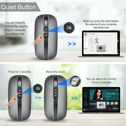 . Wireless Bluetooth Mouse – Dual Mode 2.4G/BT5.1, Silent 2400DPI - GoTypical