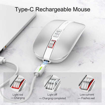 . Wireless Bluetooth Mouse – Dual Mode 2.4G/BT5.1, Silent 2400DPI - GoTypical