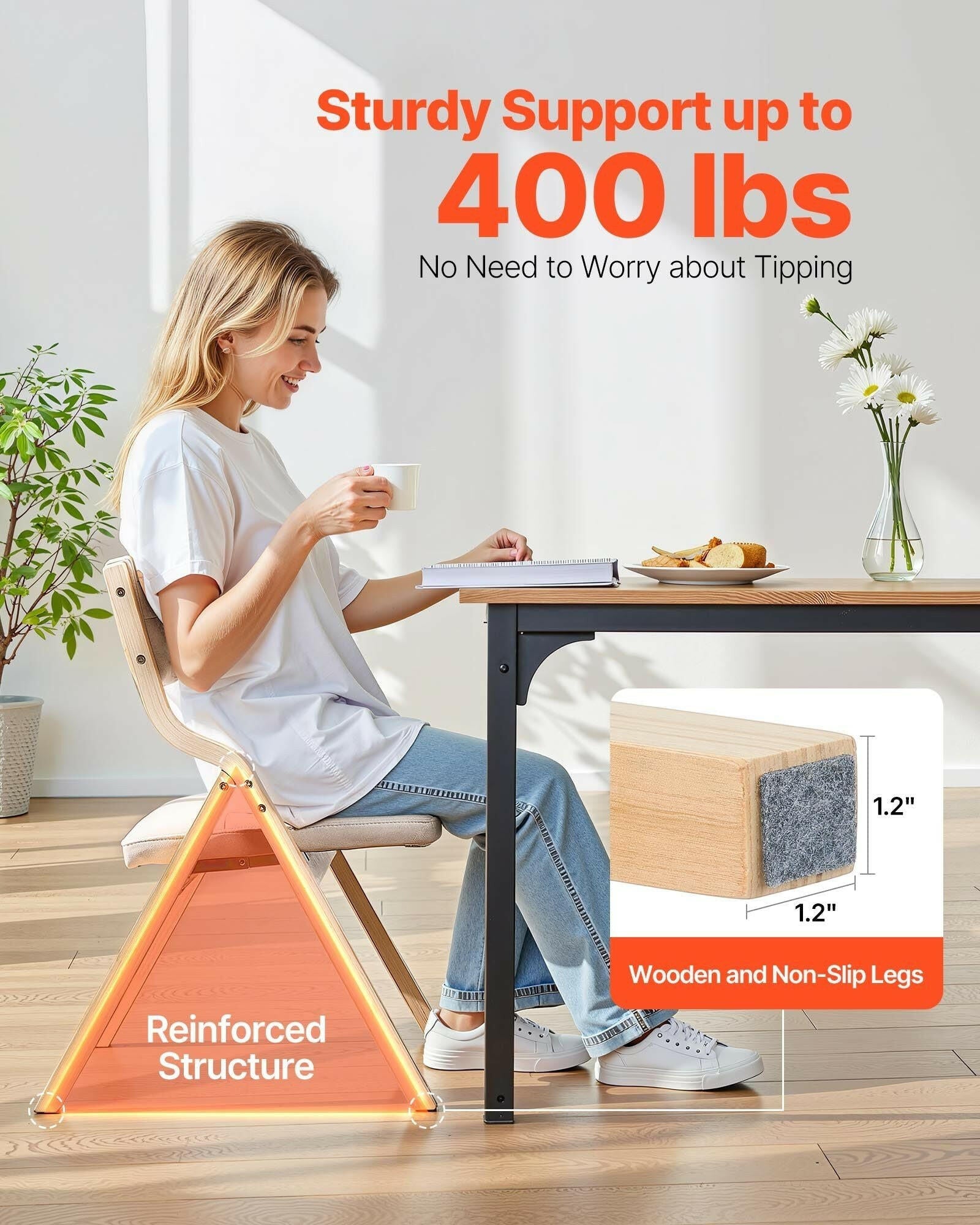 . Wooden Folding Chairs – Beige Padded Cushion Set of 4 - GoTypical