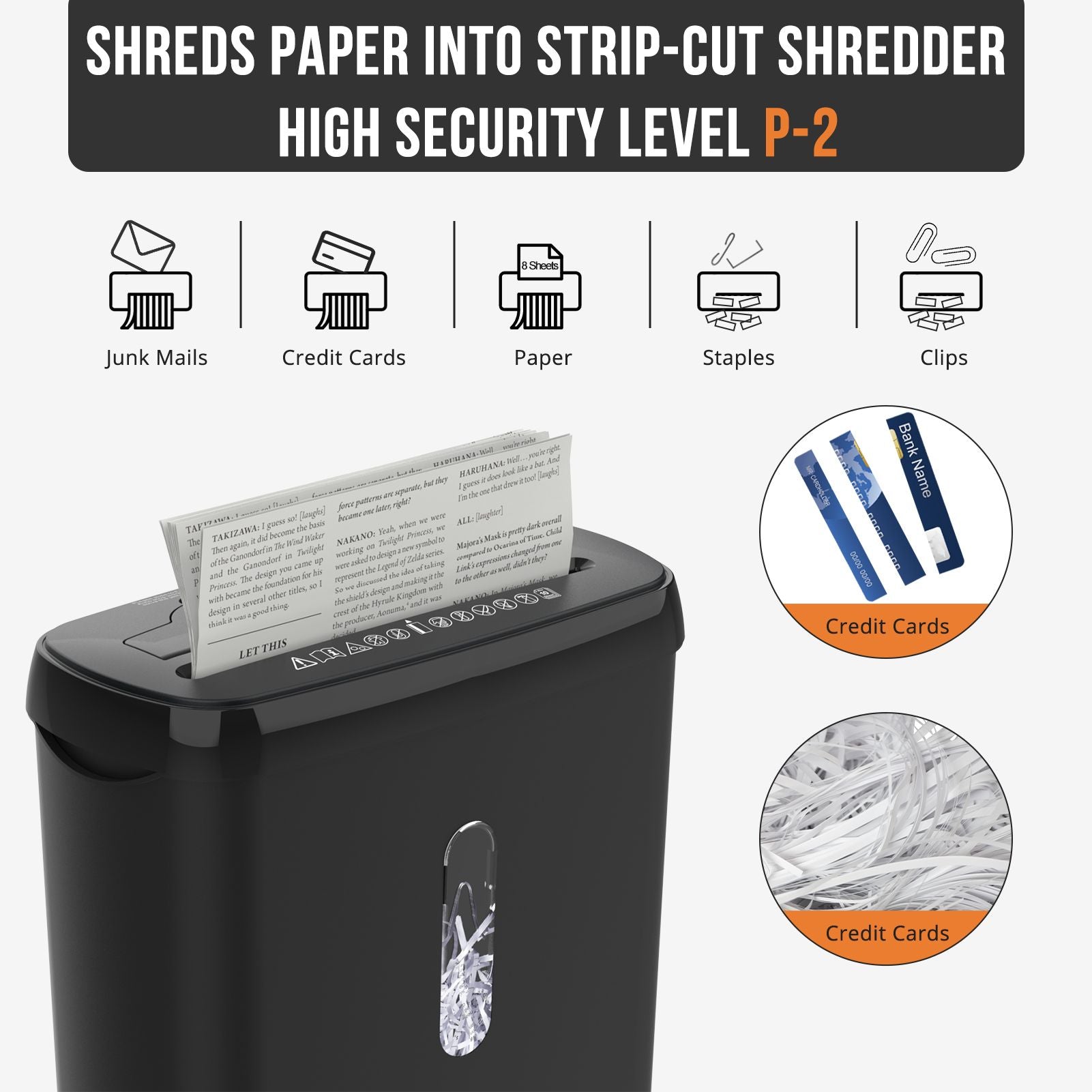 Woolsche Home Office Paper Shredder - 10 - Sheet Strip Cut with 3.17 - Gallon Basket - P - 2 Security Level - CD & Credit Card Shredder - Durable & Fast - Jam Proof System - ETL Certified - GoTypical