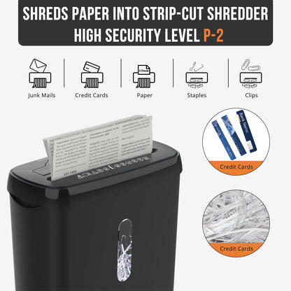 Woolsche Home Office Paper Shredder - 10 - Sheet Strip Cut with 3.17 - Gallon Basket - P - 2 Security Level - CD & Credit Card Shredder - Durable & Fast - Jam Proof System - ETL Certified - GoTypical