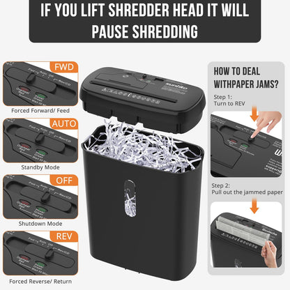 Woolsche Home Office Paper Shredder - 10 - Sheet Strip Cut with 3.17 - Gallon Basket - P - 2 Security Level - CD & Credit Card Shredder - Durable & Fast - Jam Proof System - ETL Certified - GoTypical