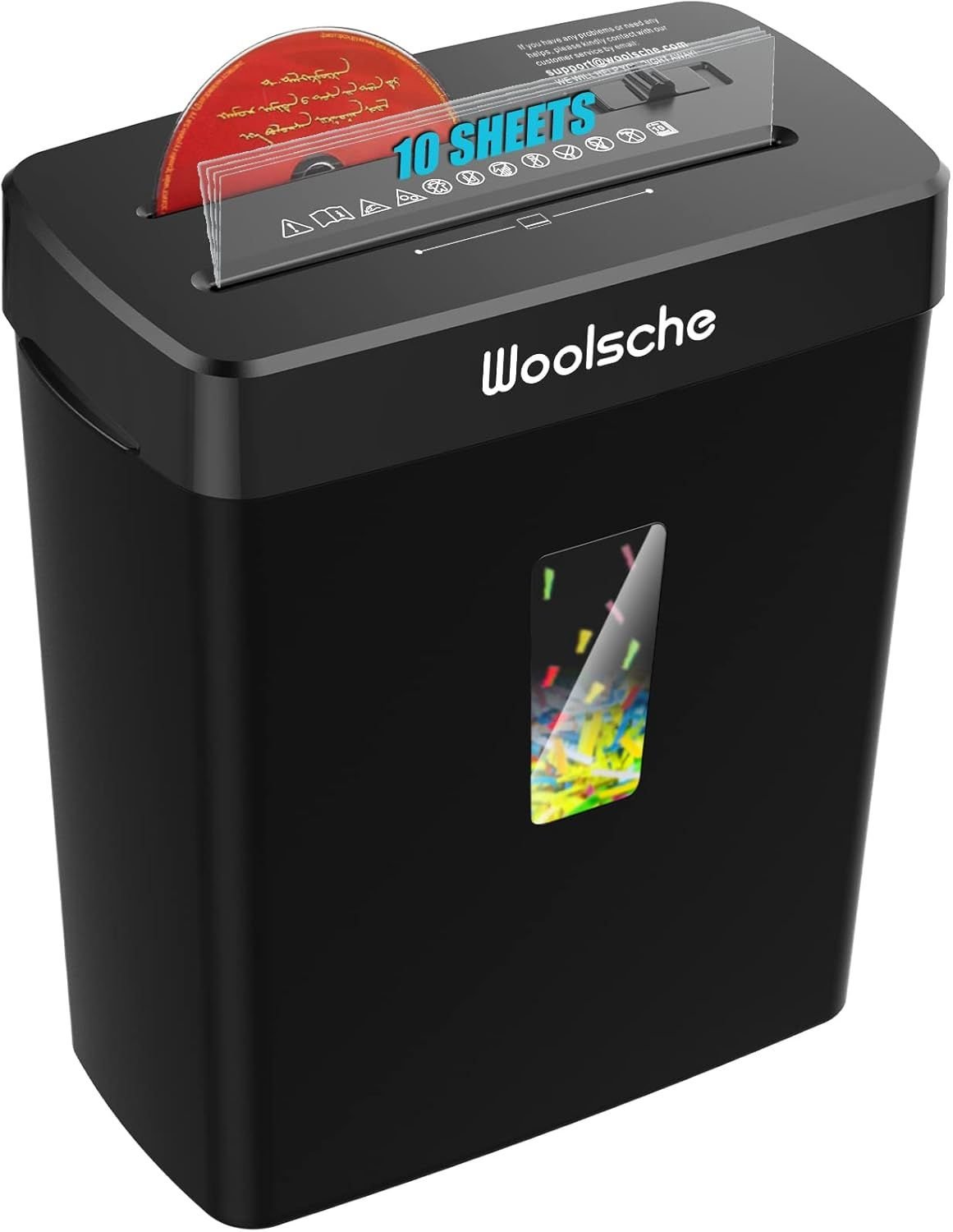 Woolsche Paper Shredder - 10 - Sheet Cross Cut with 3.43 - Gallon Basket - P - 4 Security Level - 3 - Mode Design - Shreds CD and Credit Card - Durable, Fast, and Jam Proof for H - GoTypical
