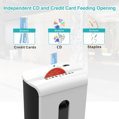 Woolsche Paper Shredder, P - 4 Security Level,15 - Sheet Cross Cut with 5.8 - Gallon Pull Out Bin, Shred Paper and Credit Card/CD for Office Use - GoTypical