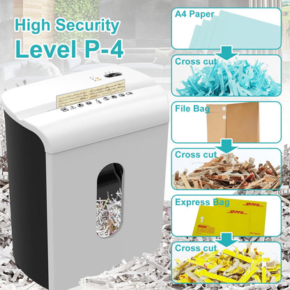 Woolsche Paper Shredder, P - 4 Security Level,15 - Sheet Cross Cut with 5.8 - Gallon Pull Out Bin, Shred Paper and Credit Card/CD for Office Use - GoTypical