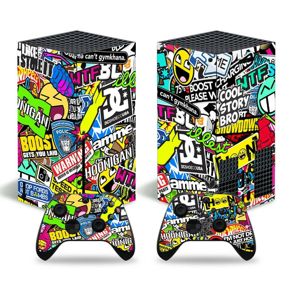 Xbox Series X Stickers – Pain Machine Colorful Vinyl Skin Set - GoTypical