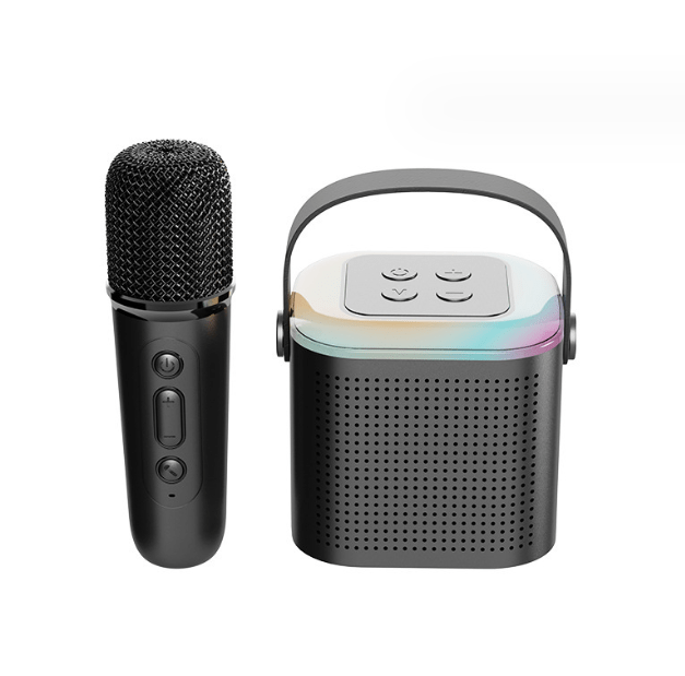 . Bluetooth Speaker – Portable Karaoke Machine with Dual Microphones & LED Lights - GoTypical