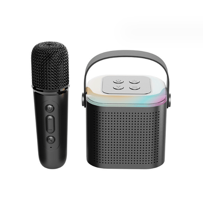 . Bluetooth Speaker – Portable Karaoke Machine with Dual Microphones & LED Lights - GoTypical