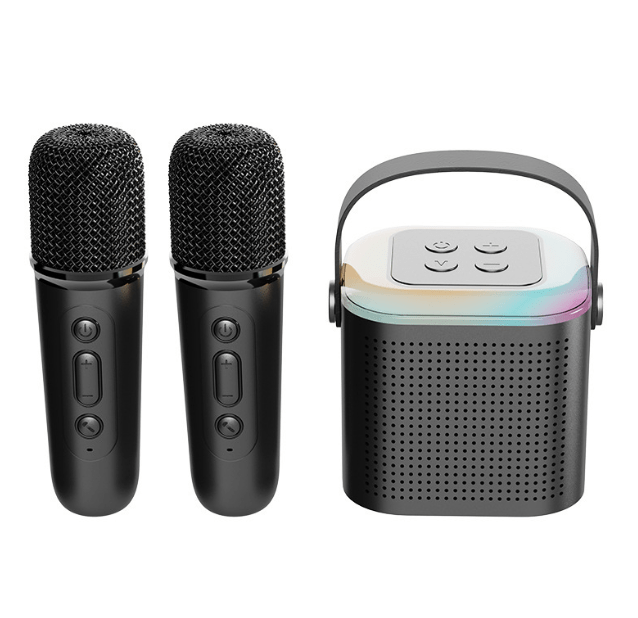 . Bluetooth Speaker – Portable Karaoke Machine with Dual Microphones & LED Lights - GoTypical