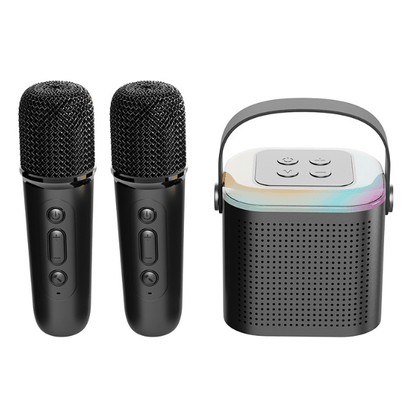 . Bluetooth Speaker – Portable Karaoke Machine with Dual Microphones & LED Lights - GoTypical