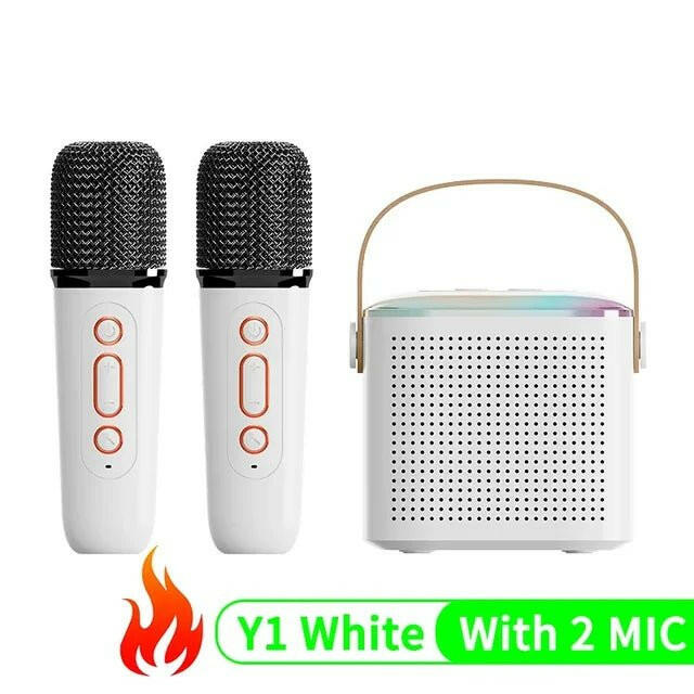 . Bluetooth Speaker – Portable Karaoke Machine with Dual Microphones & LED Lights - GoTypical
