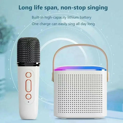 . Bluetooth Speaker – Portable Karaoke Machine with Dual Microphones & LED Lights - GoTypical