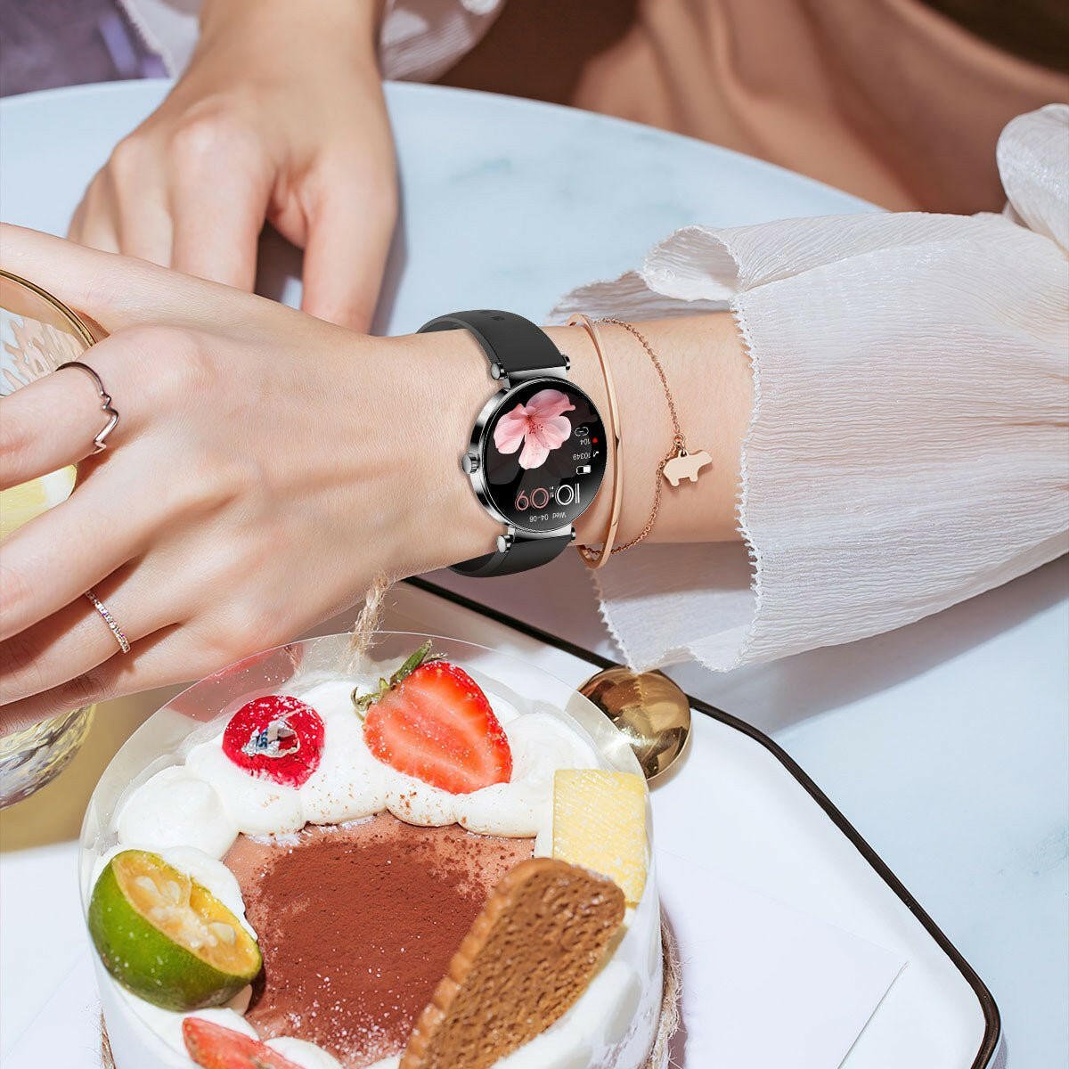 . Y16 Ultra-Thin Smartwatch – AMOLED Display, Female Design - GoTypical