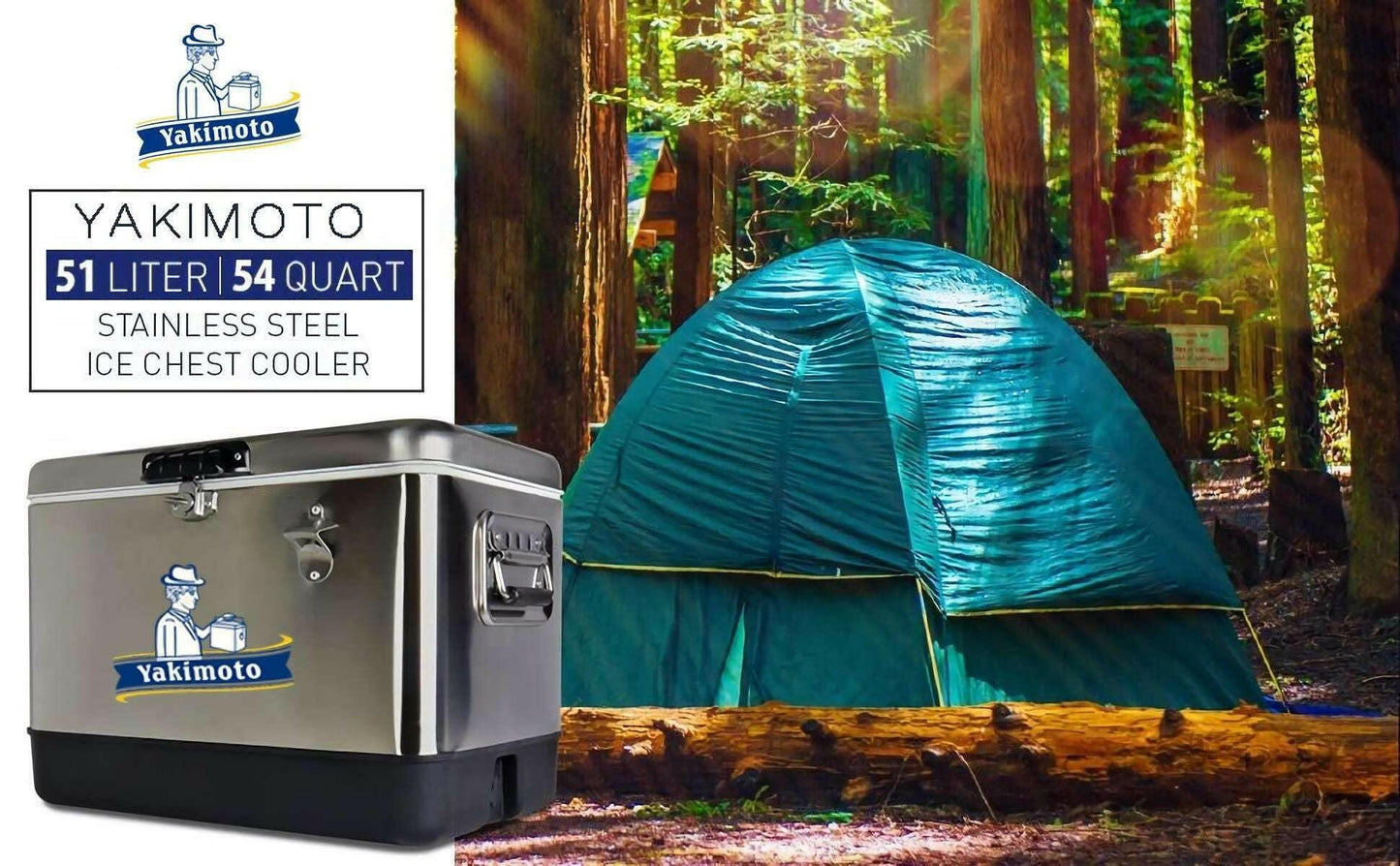 Yakimoto Stainless Steel Ice Chest Cooler – 51L Portable Insulated - GoTypical