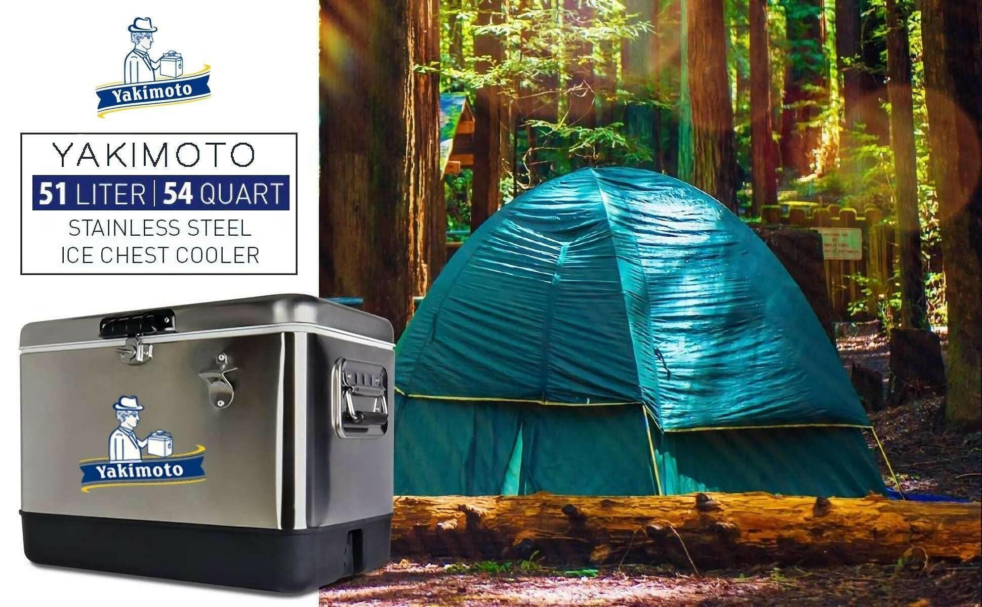 Yakimoto Stainless Steel Ice Chest Cooler – 51L Portable Insulated - GoTypical