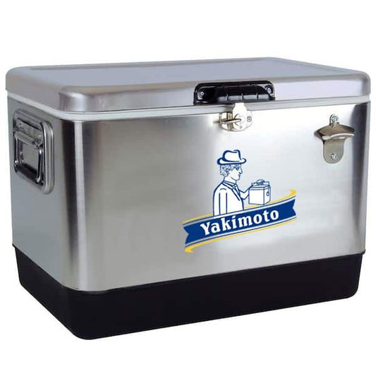 Yakimoto Ice Chest Beverage Beer Cooler Box With Bottle Opener, 51L/54Qt Stainless Steel Portable Insulated Ice Bucket, Sturdy And Leak - proof, For Camping, Beach, Picnic, RV, BBQ, Picnic, Fishing - GoTypical
