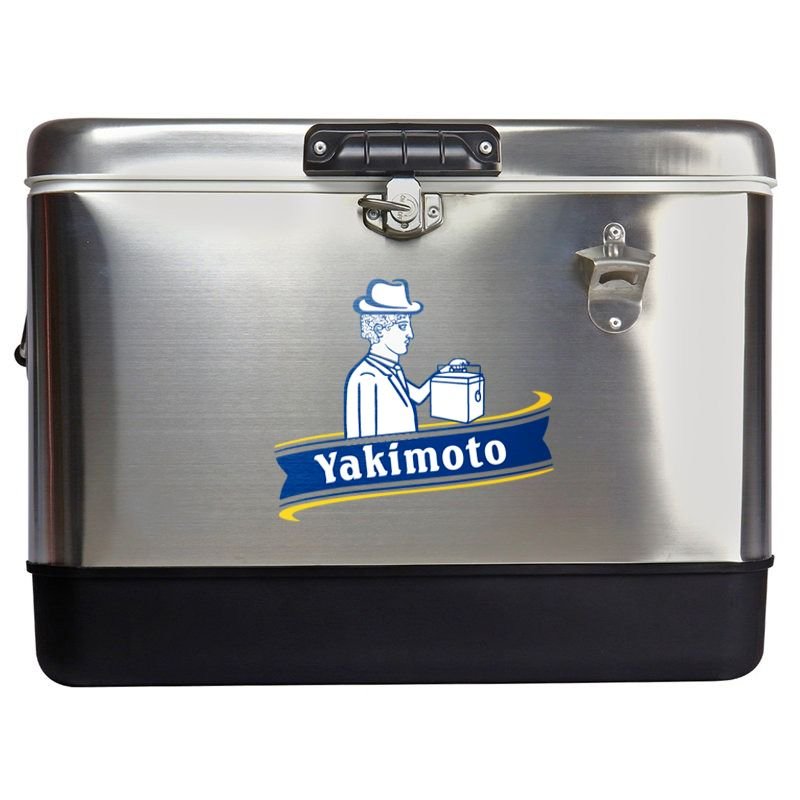 Yakimoto Ice Chest Beverage Beer Cooler Box With Bottle Opener, 51L/54Qt Stainless Steel Portable Insulated Ice Bucket, Sturdy And Leak - proof, For Camping, Beach, Picnic, RV, BBQ, Picnic, Fishing - GoTypical
