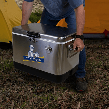 Yakimoto Ice Chest Beverage Beer Cooler Box With Bottle Opener, 51L/54Qt Stainless Steel Portable Insulated Ice Bucket, Sturdy And Leak - proof, For Camping, Beach, Picnic, RV, BBQ, Picnic, Fishing - GoTypical
