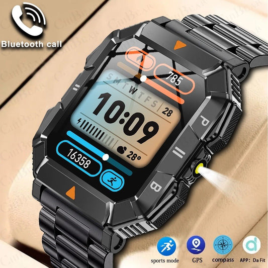 YK03 smartwatch Bluetooth call flashlight sports waterproof heart rate blood oxygen health monitoring - GoTypical