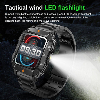 YK03 smartwatch Bluetooth call flashlight sports waterproof heart rate blood oxygen health monitoring - GoTypical