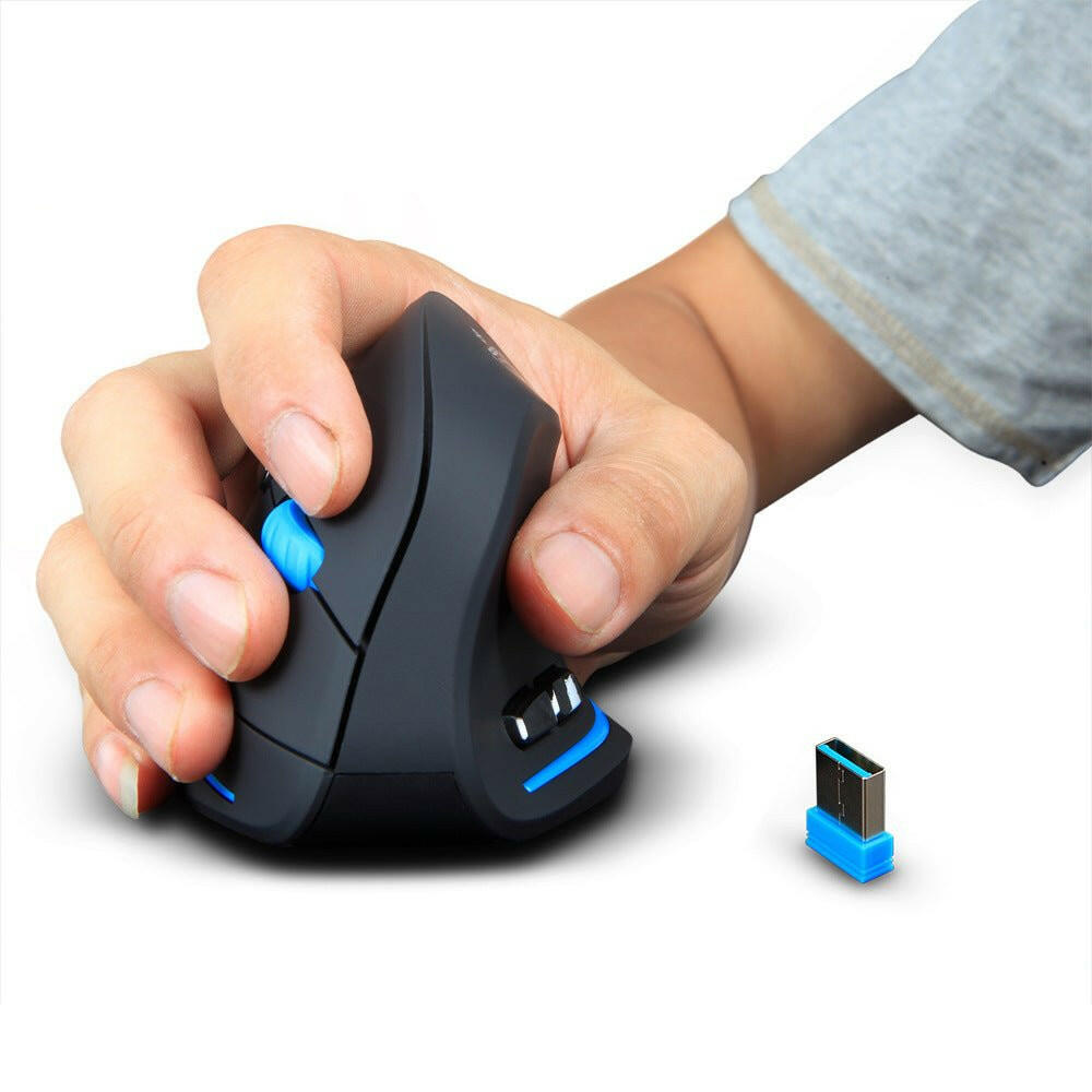ZELOTES Vertical Wireless Mouse – Ergonomic 2400DPI 2.4GHz for Laptop - GoTypical