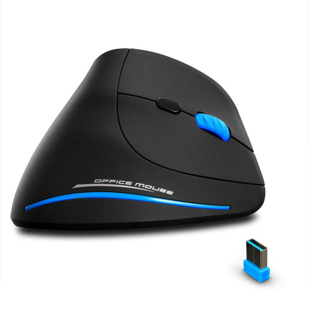 ZELOTES Vertical Wireless Mouse – Ergonomic 2400DPI 2.4GHz for Laptop - GoTypical