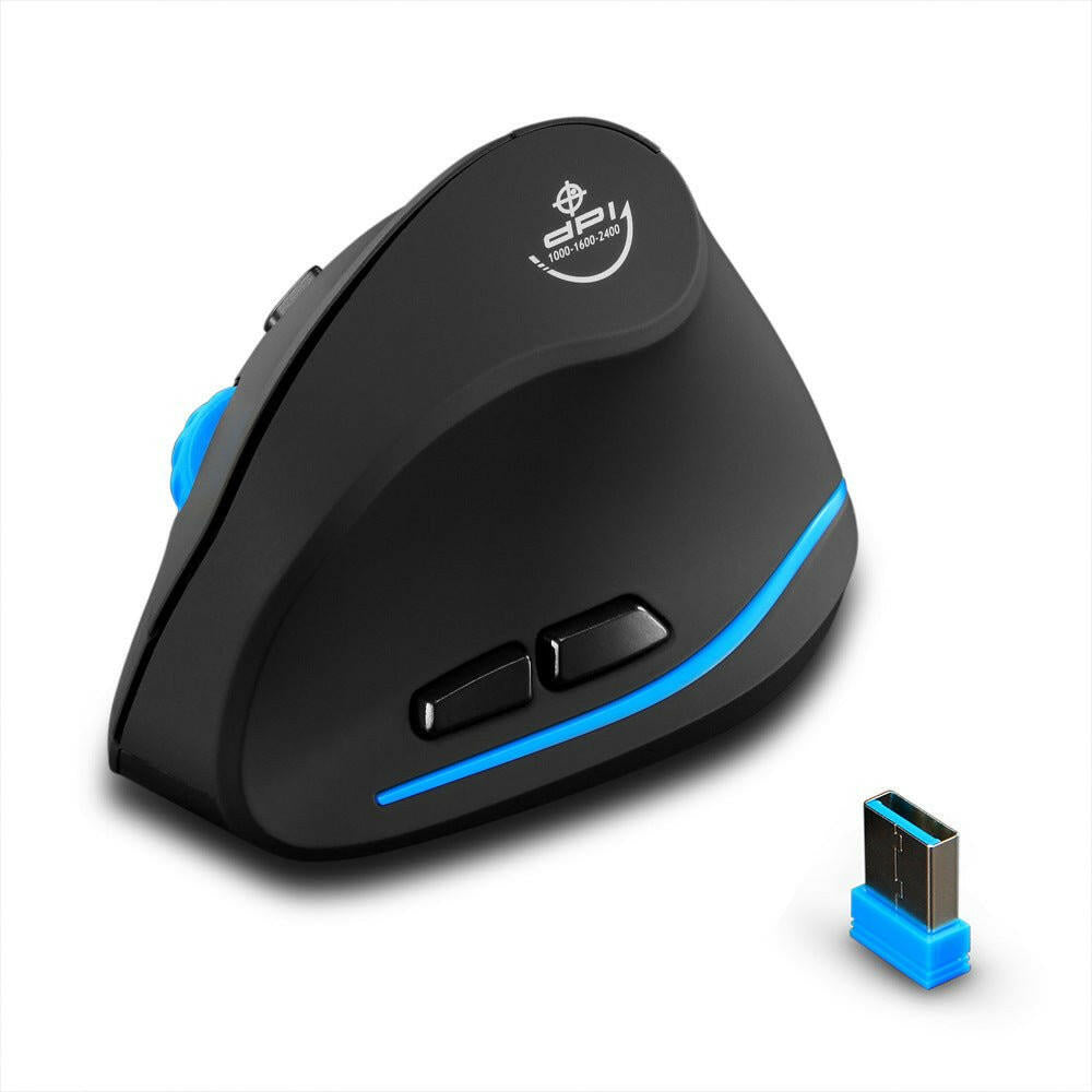 ZELOTES Vertical Wireless Mouse – Ergonomic 2400DPI 2.4GHz for Laptop - GoTypical